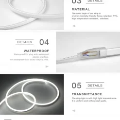 Waterproof LED Neon Tube 30M 25M 20M 15M 10M 5M 3M 2M 1M AC 220V-240V SMD 2835 Flexible Neon Strip Single Color for Outdoor Decorative Lighting