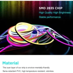 Waterproof LED Neon Tube 30M 25M 20M 15M 10M 5M 3M 2M 1M AC 220V-240V SMD 2835 Flexible Neon Strip Single Color for Outdoor Decorative Lighting