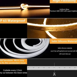 Waterproof LED Neon Tube 30M 25M 20M 15M 10M 5M 3M 2M 1M AC 220V-240V SMD 2835 Flexible Neon Strip Single Color for Outdoor Decorative Lighting
