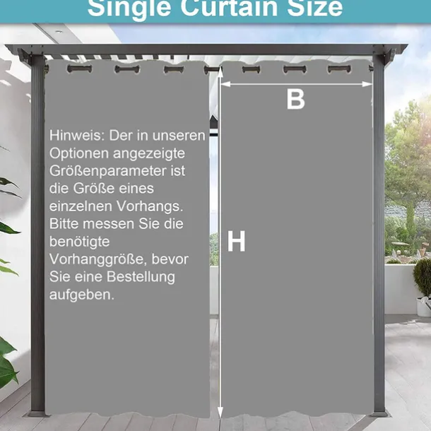 Waterproof Outdoor Curtain For Patio , Privacy Sliding Patio Curtain Drapes, Pergola Curtains Grommet 3D Forest Landscape For Gazebo, Balcony, Porch, Party, 1 Panel