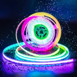 Waterproof RGB COB Strip Light 16ft 5M Smart IC Flexible DC24V LED Tape Light WS2811 Addressable RGB with RF Controller or WIFI Controller Suitable Party Home Office DIY Lighting Projects