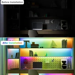 Waterproof RGB COB Strip Light 16ft 5M Smart IC Flexible DC24V LED Tape Light WS2811 Addressable RGB with RF Controller or WIFI Controller Suitable Party Home Office DIY Lighting Projects