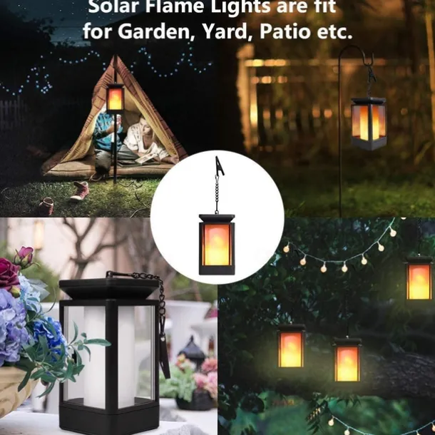 Waterproof Solar Garden Light Flame Torch Flickering Lamp Outdoor Lantern Landscape Yard Path Decorate Atmosphere Lighting