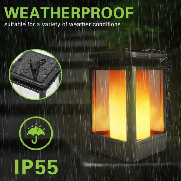 Waterproof Solar Garden Light Flame Torch Flickering Lamp Outdoor Lantern Landscape Yard Path Decorate Atmosphere Lighting