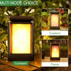 Waterproof Solar Garden Light Flame Torch Flickering Lamp Outdoor Lantern Landscape Yard Path Decorate Atmosphere Lighting