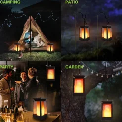 Waterproof Solar Garden Light Flame Torch Flickering Lamp Outdoor Lantern Landscape Yard Path Decorate Atmosphere Lighting