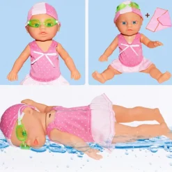 Waterproof Swimmer Doll Backstroke Swimming Electric Water Baby for Poolfor Pools/Bathroom Play