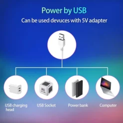 Waterproof USB LED Strip Lights RGB Color Changing 3.28-15FT Battery Powered LED Strip Lights Flexible Battery Operated LED Lights with 3 Keys IR Controller for Bedroom Desk Home Room TV Camping and DIY Decor