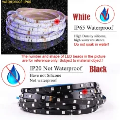 Waterproof USB LED Strip Lights RGB Color Changing 3.28-15FT Battery Powered LED Strip Lights Flexible Battery Operated LED Lights with 3 Keys IR Controller for Bedroom Desk Home Room TV Camping and DIY Decor
