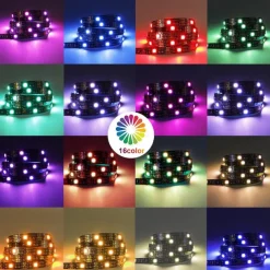 Waterproof USB LED Strip Lights RGB Color Changing 3.28-15FT Battery Powered LED Strip Lights Flexible Battery Operated LED Lights with 3 Keys IR Controller for Bedroom Desk Home Room TV Camping and DIY Decor