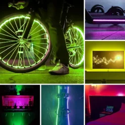 Waterproof USB LED Strip Lights RGB Color Changing 3.28-15FT Battery Powered LED Strip Lights Flexible Battery Operated LED Lights with 3 Keys IR Controller for Bedroom Desk Home Room TV Camping and DIY Decor