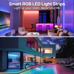 Waterproof USB LED Strip Lights RGB Color Changing 3.28-15FT Battery Powered LED Strip Lights Flexible Battery Operated LED Lights with 3 Keys IR Controller for Bedroom Desk Home Room TV Camping and DIY Decor