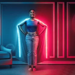 Waterproof USB LED Strip Lights RGB Color Changing 3.28-15FT Battery Powered LED Strip Lights Flexible Battery Operated LED Lights with 3 Keys IR Controller for Bedroom Desk Home Room TV Camping and DIY Decor