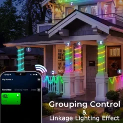 Waterproof Woven LED Strip Light WS2811 RGBIC Woven Silicone Neon Addressable Dream Color USB LED Light Strip with 15mm 360 Degree Illumination 2.4G Wireless Bluetooth Music APP Multi-channel Control Flexible Dreamy Color Rope Light