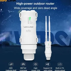 Wavlink Latest Technology 1200Mbps High Power 4x7dBi Antennas Dual Band 2.4GHz&5GHz Gigabit Ethernet Outdoor Weatherproof Wireless WIFI Router/AP Repeater White