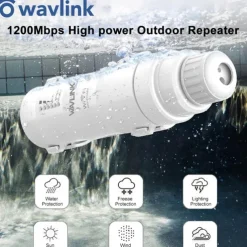 Wavlink Latest Technology 1200Mbps High Power 4x7dBi Antennas Dual Band 2.4GHz&5GHz Gigabit Ethernet Outdoor Weatherproof Wireless WIFI Router/AP Repeater White