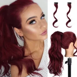 Wavy Ponytail Extension Wrap Around Ponytail Hair Extensions Bleach Blonde Mix Ash Blonde Ponytail Extension 20 inch