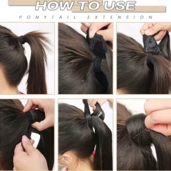 Wavy Ponytail Extension Wrap Around Ponytail Hair Extensions Bleach Blonde Mix Ash Blonde Ponytail Extension 20 inch