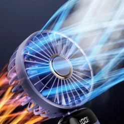 WAZA Foldable USB Mini Fan – Adjustable Height and Angle, LED Light, Personal Rechargeable Fan for Travel and Office