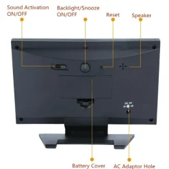 Weather Clock With Time Date Week Temperature Humidity Display Weather Forecast Function With Voice-activated Backlight Function 15.6X4X9.6CM/6.1*3.7*1.5in