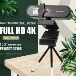 Webcam 4K Mini Wired White Balance Indoor Support