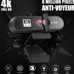 Webcam 4K Mini Wired White Balance Indoor Support