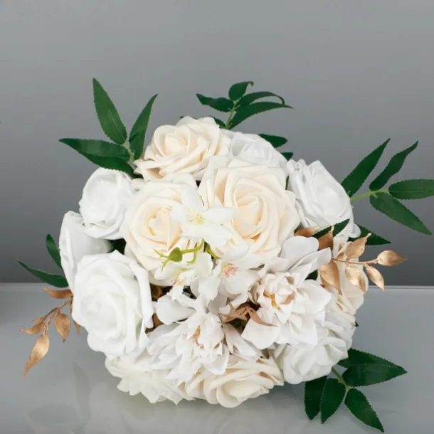 Wedding Bouquets for Bride, Artificial Silk Flower Western Style Bridal and Bridesmaid Bouquets, Faux Flowers for Outdoor Wedding Photography and Props
