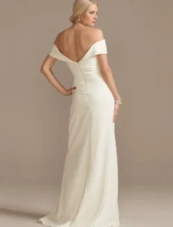Wedding Dresses A-Line Sweetheart Cap Sleeve Floor Length Taffeta Bridal Gowns With Ruched