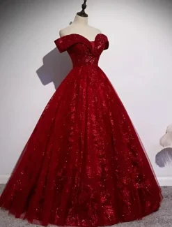 Wedding Dresses Ball Gown Off Shoulder Short Sleeve Floor Length Organza Bridal Gowns With Beading