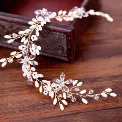 Wedding Hair Accessories for Kids Flower Girl Hair Accessory Princess Headpiece White Flower Headband Pearl for Girl and Flower Girls Cute Bridal Wedding Hair Band Women's Fashion Headbands