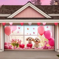 Wedding Outdoor Decorations Garage Door Cover Banner Large Backdrop Decoration for Outdoor Garage Door Home Wall Decorations Event Party Parade