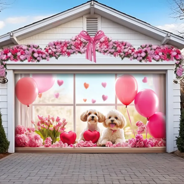 Wedding Outdoor Decorations Garage Door Cover Banner Large Backdrop Decoration for Outdoor Garage Door Home Wall Decorations Event Party Parade