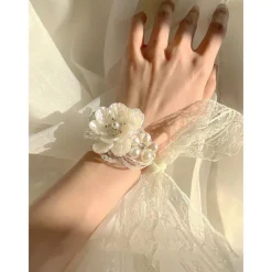 Wedding wrist flowers Wrist Corsages Wedding / Event / Party Fabrics Flower Style