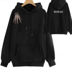 Wednesday Addams Addams family Thing Hoodie Print Classic Street Style For Couple's Men's Women's Adults' Hot Stamping Casual Daily