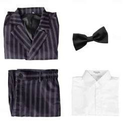 Wednesday Addams Addams family Gomez Addams Coat Blouse / Shirt Pants Gothic Movie Cosplay for Men's Adults' Masquerade