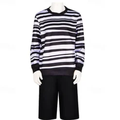 Wednesday Addams Addams family Pugsley Pants T-shirt Cosplay Costume Movie Cosplay for Men's Adults' Carnival Children's Day Masquerade