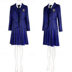 Wednesday Addams Addams family Nevermore Academy Costume School Uniform Fancy Dress Cosplay Movie Cosplay for Women's Adults' Halloween Carnival Performance Party