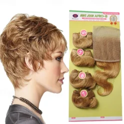 Weft Hair weave Afro-B 13*4 Front Lace Human Hair Virgin Human Hair 4 Bundles/pack Body Wave Blonde Black Brown Hair Extensions