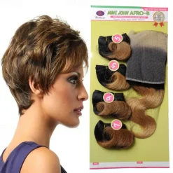 Weft Hair weave Afro-B 13*4 Front Lace Human Hair Virgin Human Hair 4 Bundles/pack Body Wave Blonde Black Brown Hair Extensions