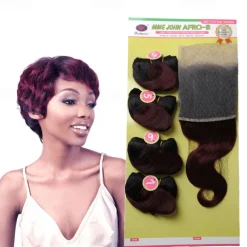 Weft Hair weave Afro-B 13*4 Front Lace Human Hair Virgin Human Hair 4 Bundles/pack Body Wave Blonde Black Brown Hair Extensions