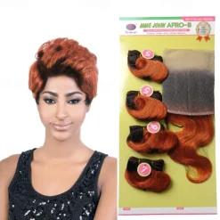 Weft Hair weave Afro-B 13*4 Front Lace Human Hair Virgin Human Hair 4 Bundles/pack Body Wave Blonde Black Brown Hair Extensions