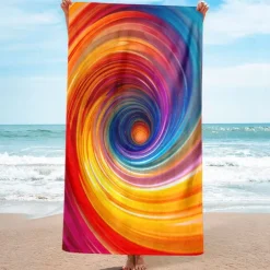 Whirlpool Beach Towel,Beach Towels for Travel, Quick Dry Towel for Swimmers Sand Proof Beach Towels for Women Men Girls Kids, Cool Pool Towels Beach Accessories Absorbent Towel