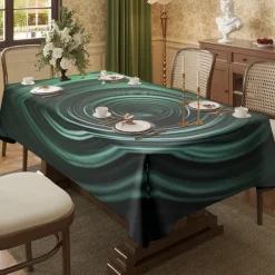 Whirlpool Print Rectangle Tablecloth Waterproof Rectangular Table Cloth for Kitchen Dining