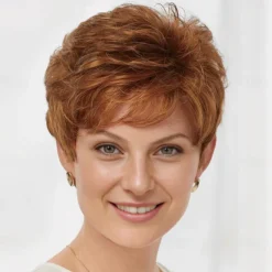 WhisperLite Wig Short Lightweight Style with Chic Cropped Layers/Multi-tonal Shades of Blonde Silver Brown and Red