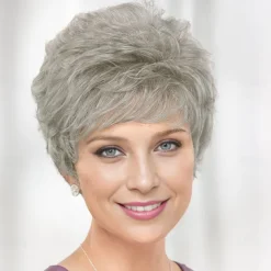 WhisperLite Wig Short Lightweight Style with Chic Cropped Layers/Multi-tonal Shades of Blonde Silver Brown and Red