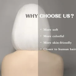 White Bob Wigs for Women Short Bob Wig with Bangs 14 inch Straight Wigs Soft Synthetic Full Wigs for Daily Party Halloween Wigs