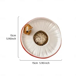 White Polka Dot Red Mushroom-Shaped Tray, Hand-Painted Resin Home Decor, Cute Desktop Organizer Tray for Coffee Mugs, Teacups, and Small Items Storage