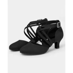 White Satin Dance Shoes with Cross-Strap Design – Mid Heel, Open Toe for Women – Ideal for Weddings, Formal Events, and Dance Competitions