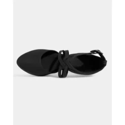 White Satin Dance Shoes with Cross-Strap Design – Mid Heel, Open Toe for Women – Ideal for Weddings, Formal Events, and Dance Competitions