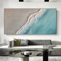 White Sea Waves Oil Painting Hand Painted Large Texture Sea Landscape Painting Home Decor Painting On Canvas Fashion artwork Wall Art Decoration